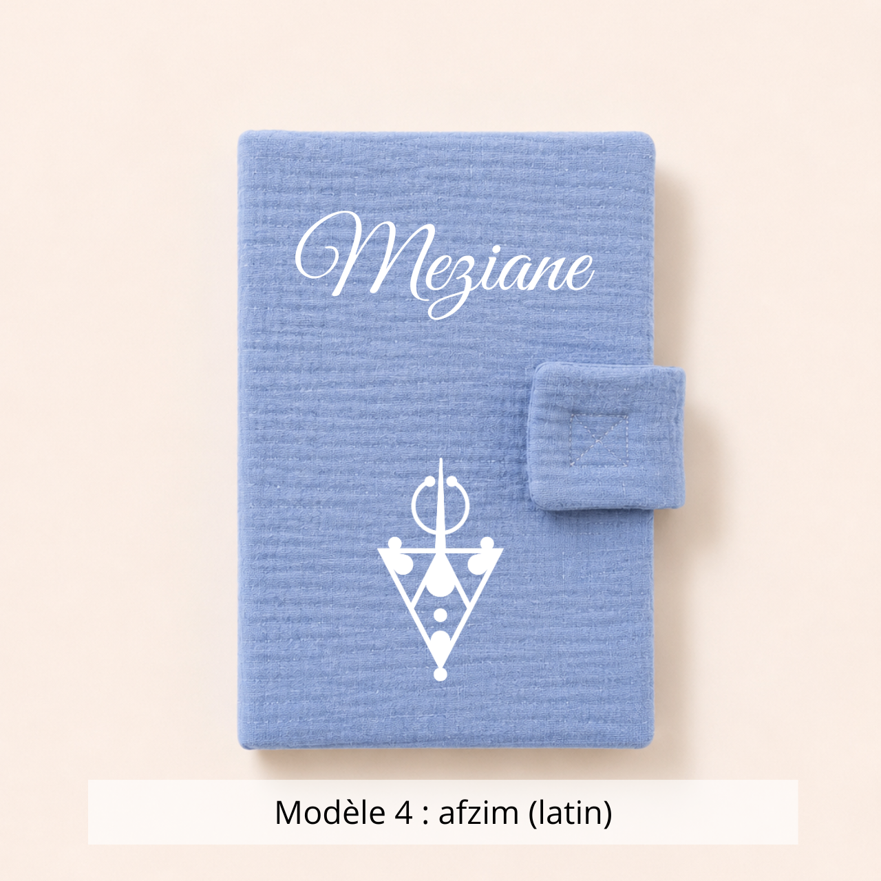 Protège carnet de santé gaze de coton bleu