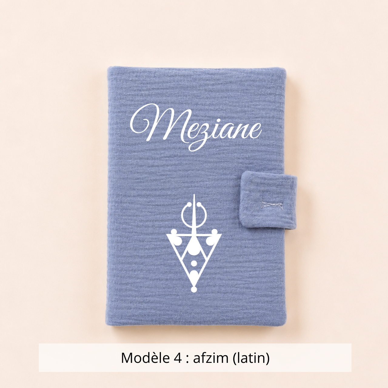 Protège carnet de santé gaze de coton bleu