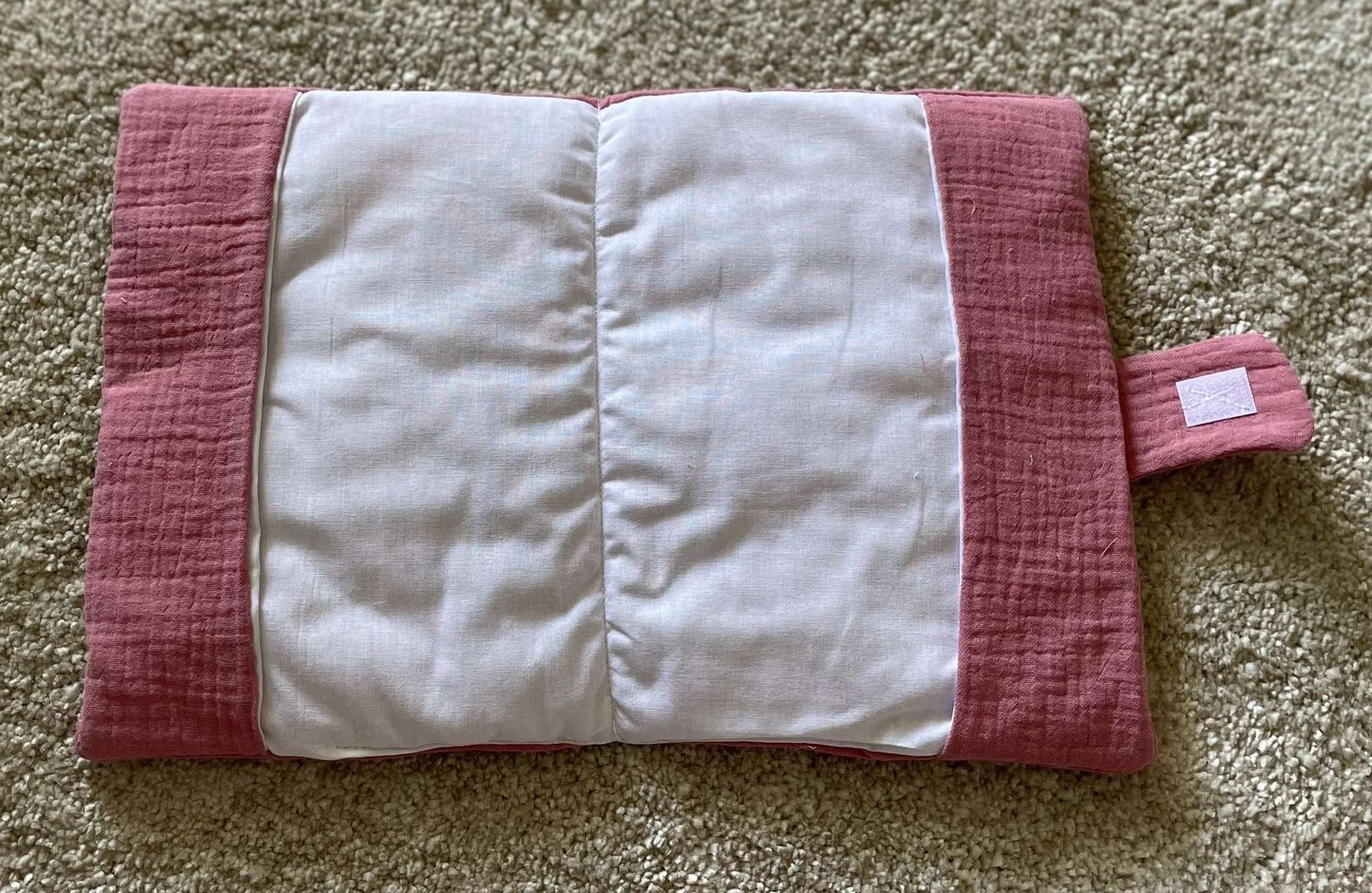 Protège carnet de santé gaze de coton rose cerise