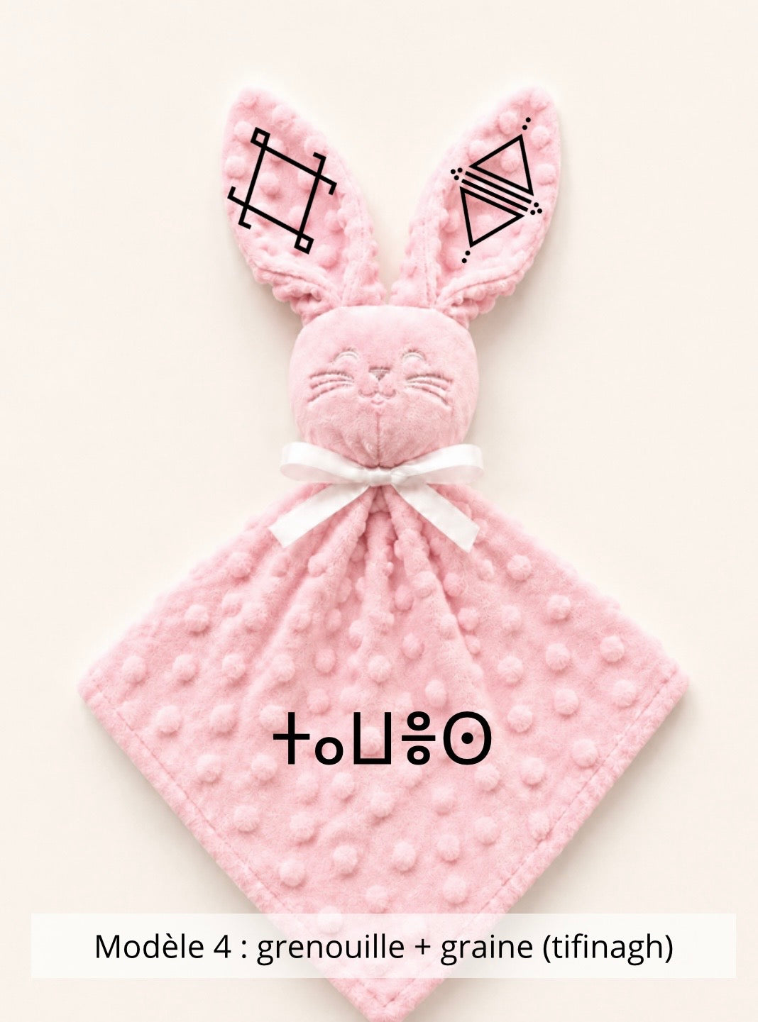 Doudou lapin minky rose