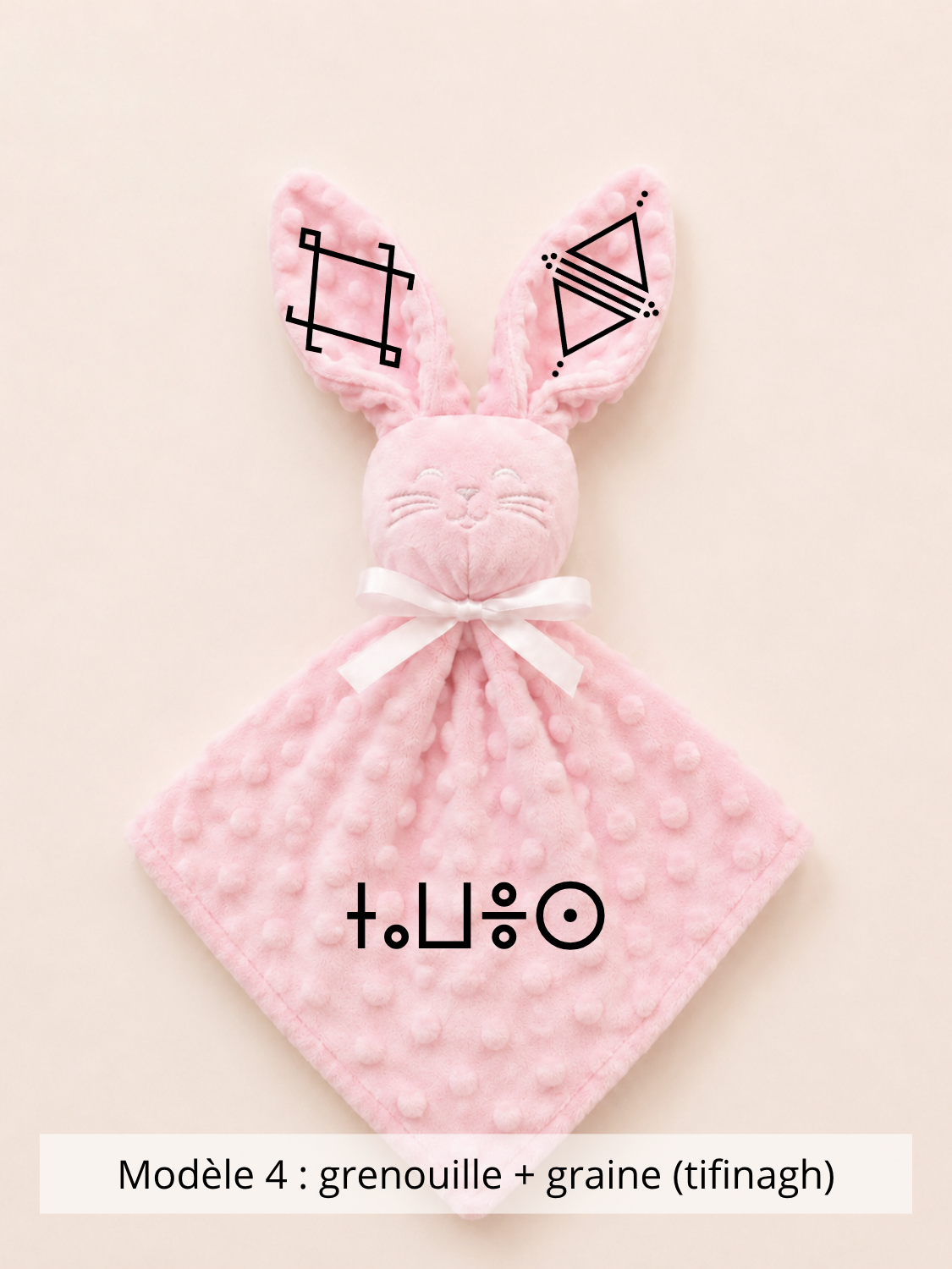 Doudou lapin minky rose