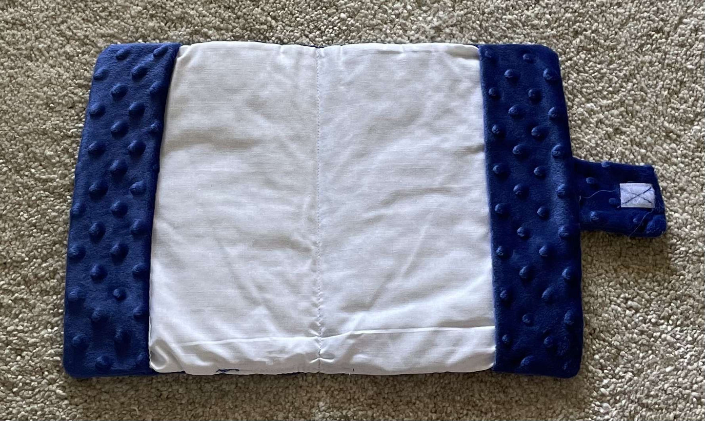 Protège carnet de santé minky bleu roi