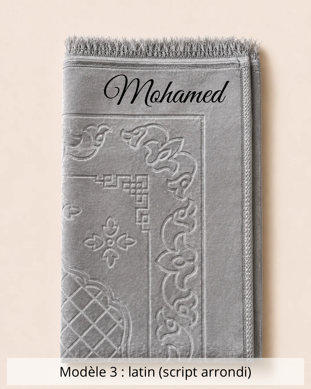 Tapis de prière épais gris clair
