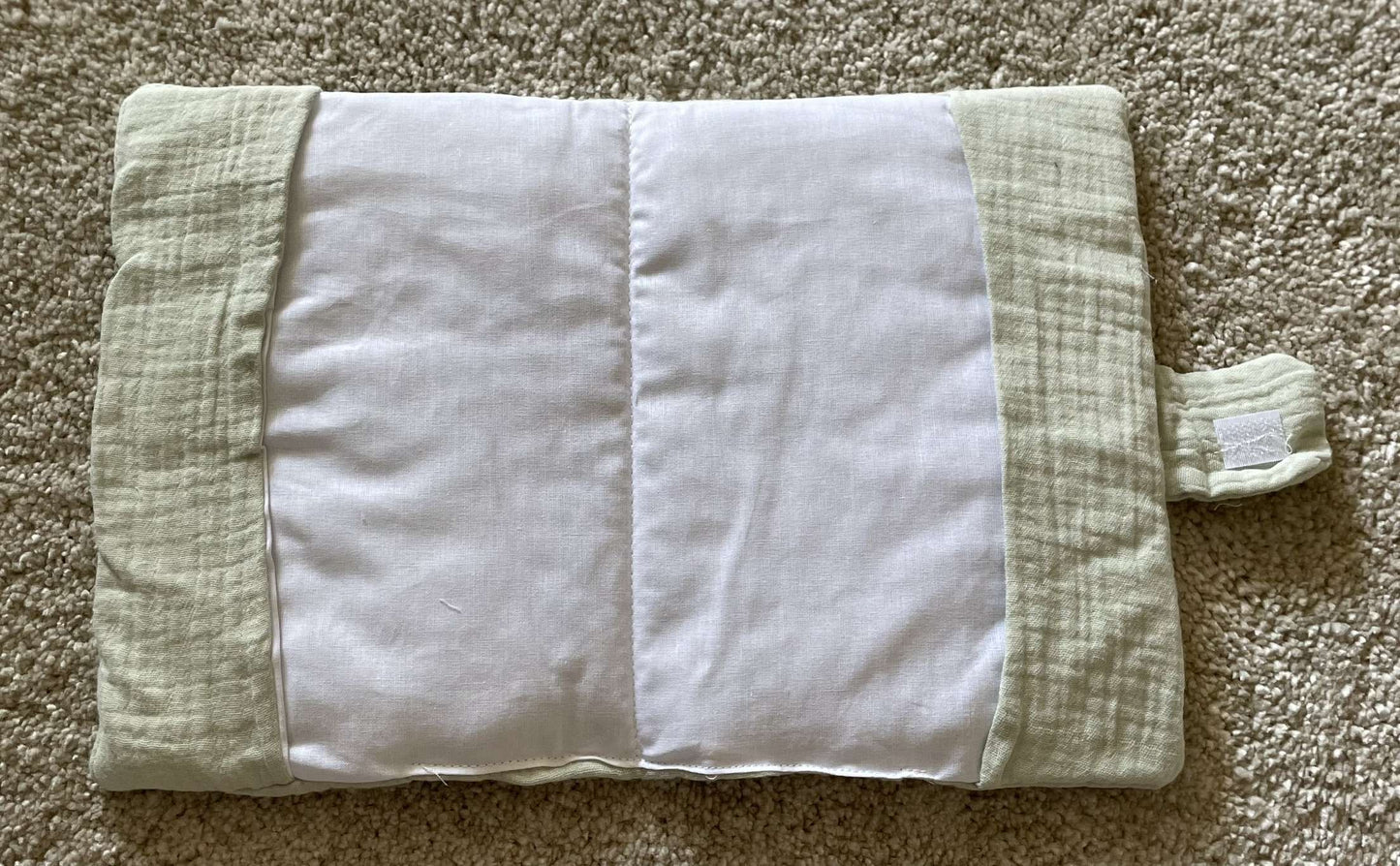 Protège carnet de santé gaze de coton sauge