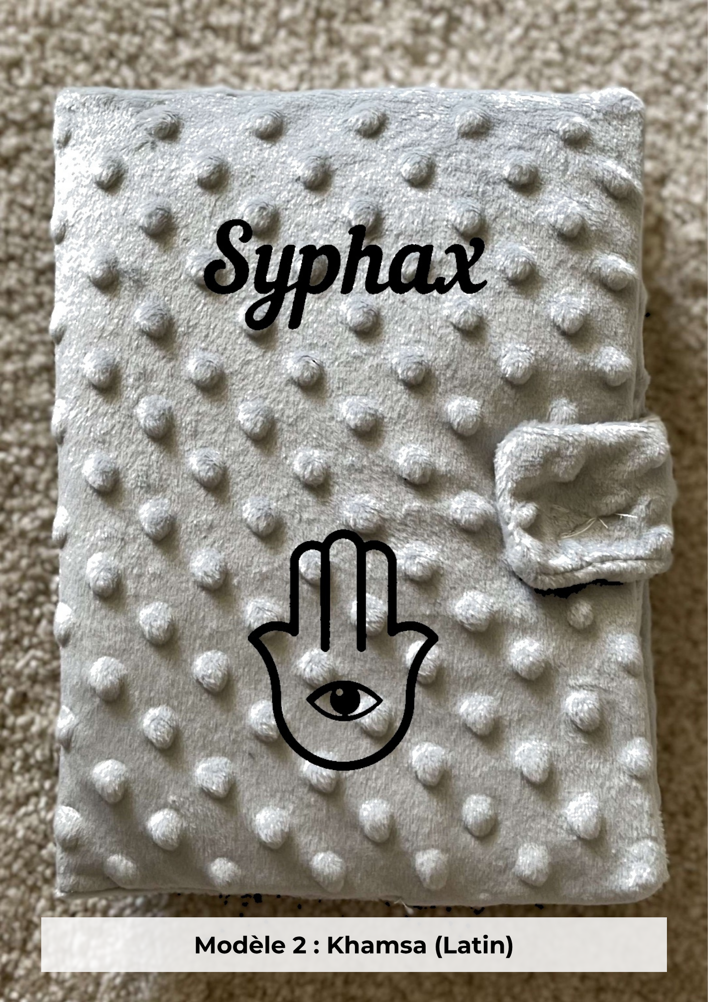 Protège carnet de santé minky gris