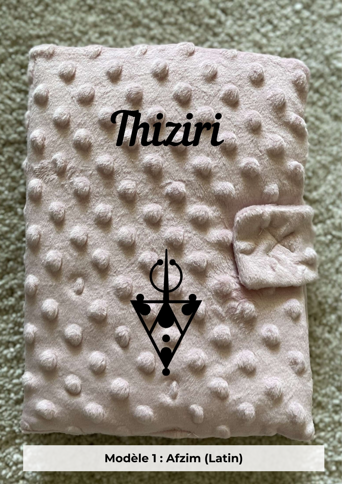 Protège carnet de santé minky vieux rose