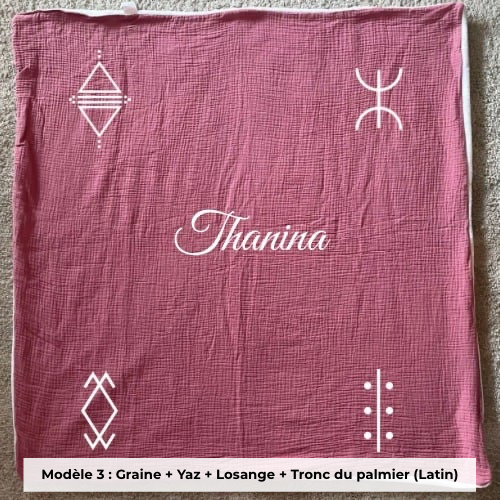 Plaid gaze de coton rose cerise