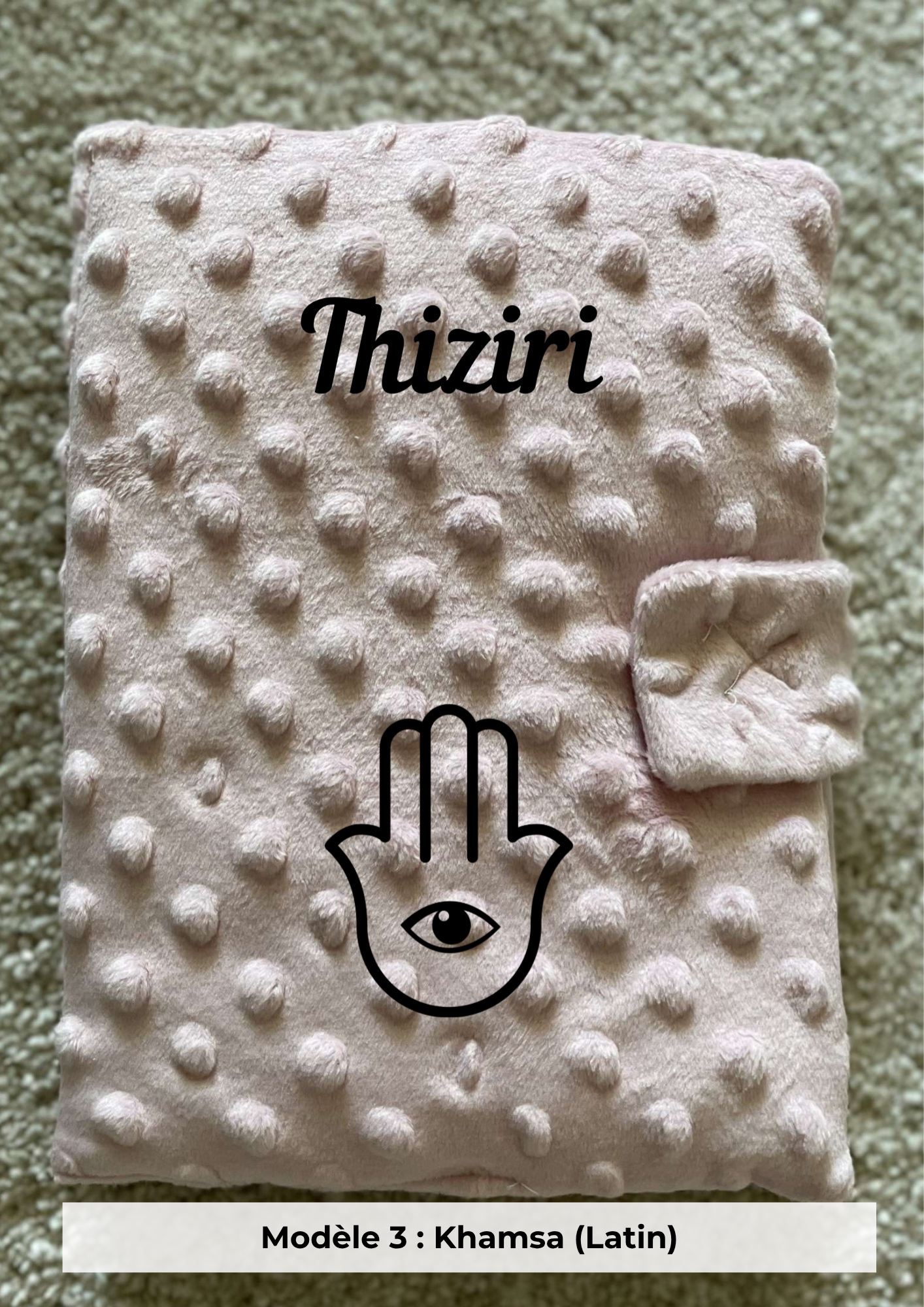 Protège carnet de santé minky vieux rose