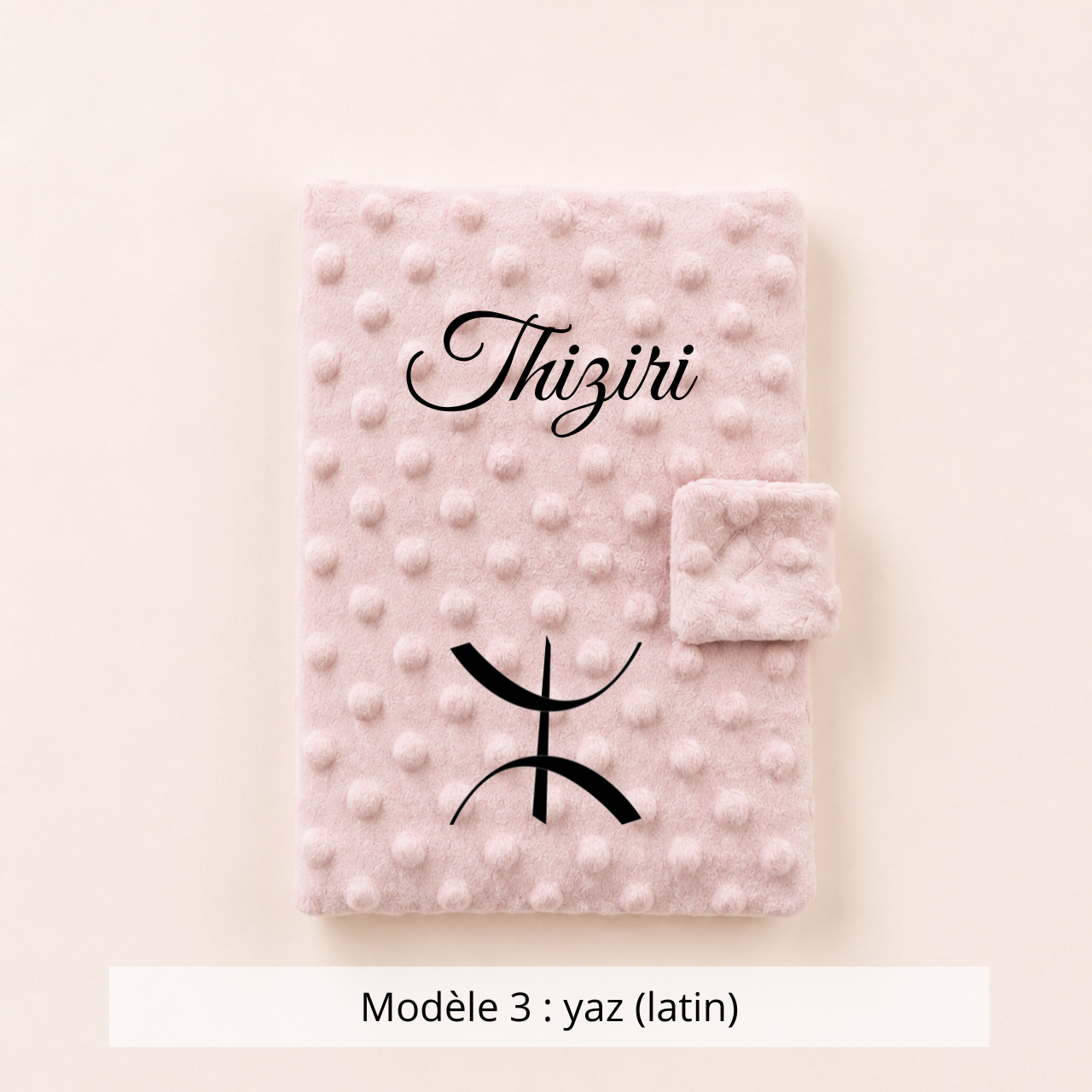 Protège carnet de santé minky vieux rose