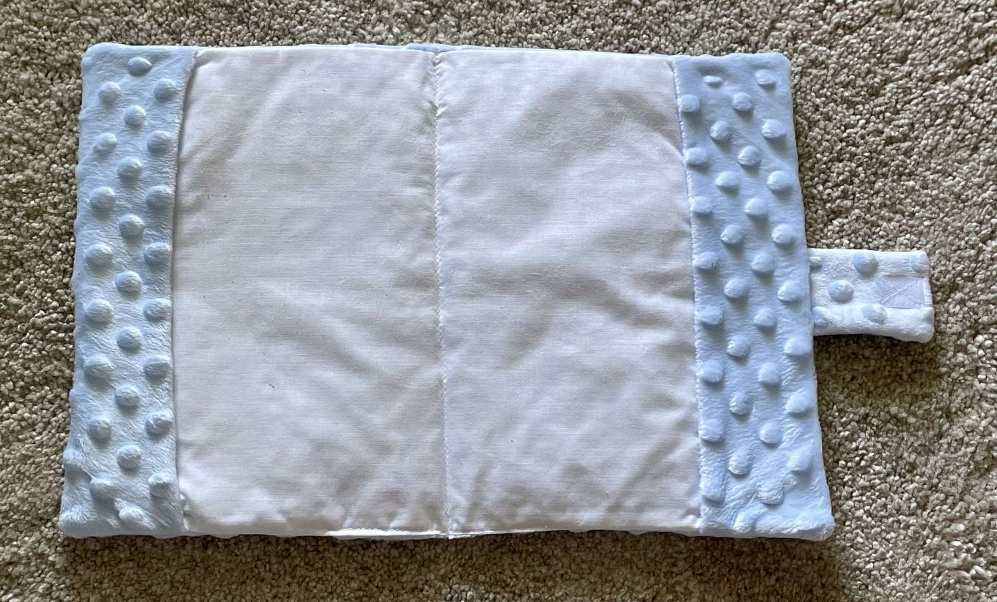 Protège carnet de santé minky bleu ciel