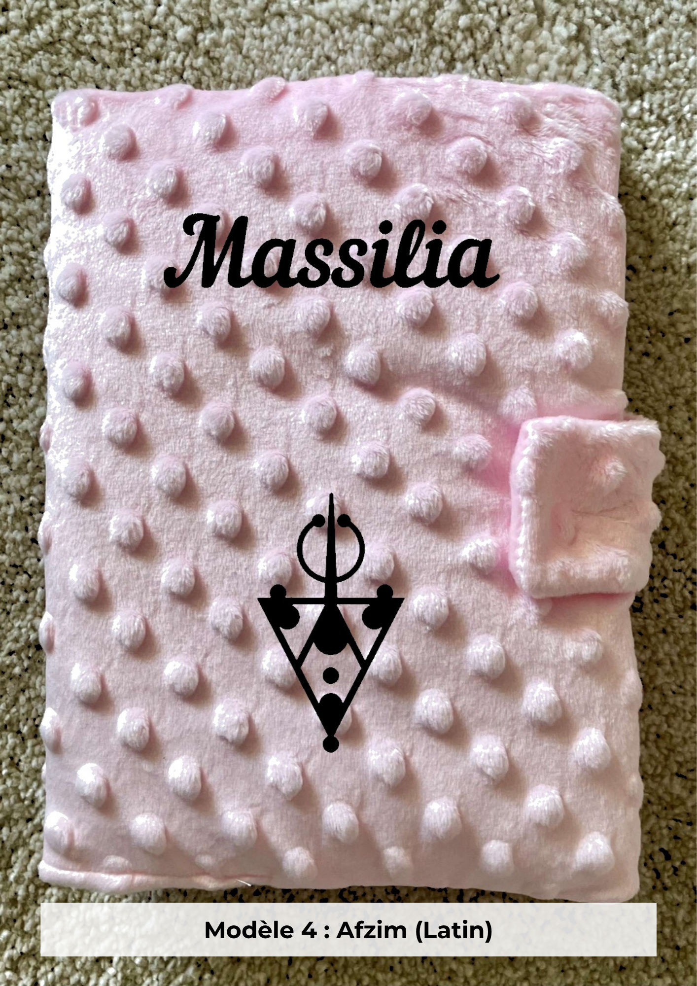 Protège carnet de santé minky rose