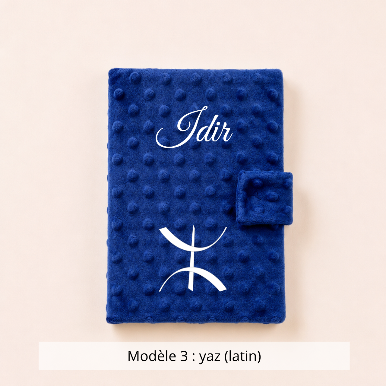 Protège carnet de santé minky bleu roi