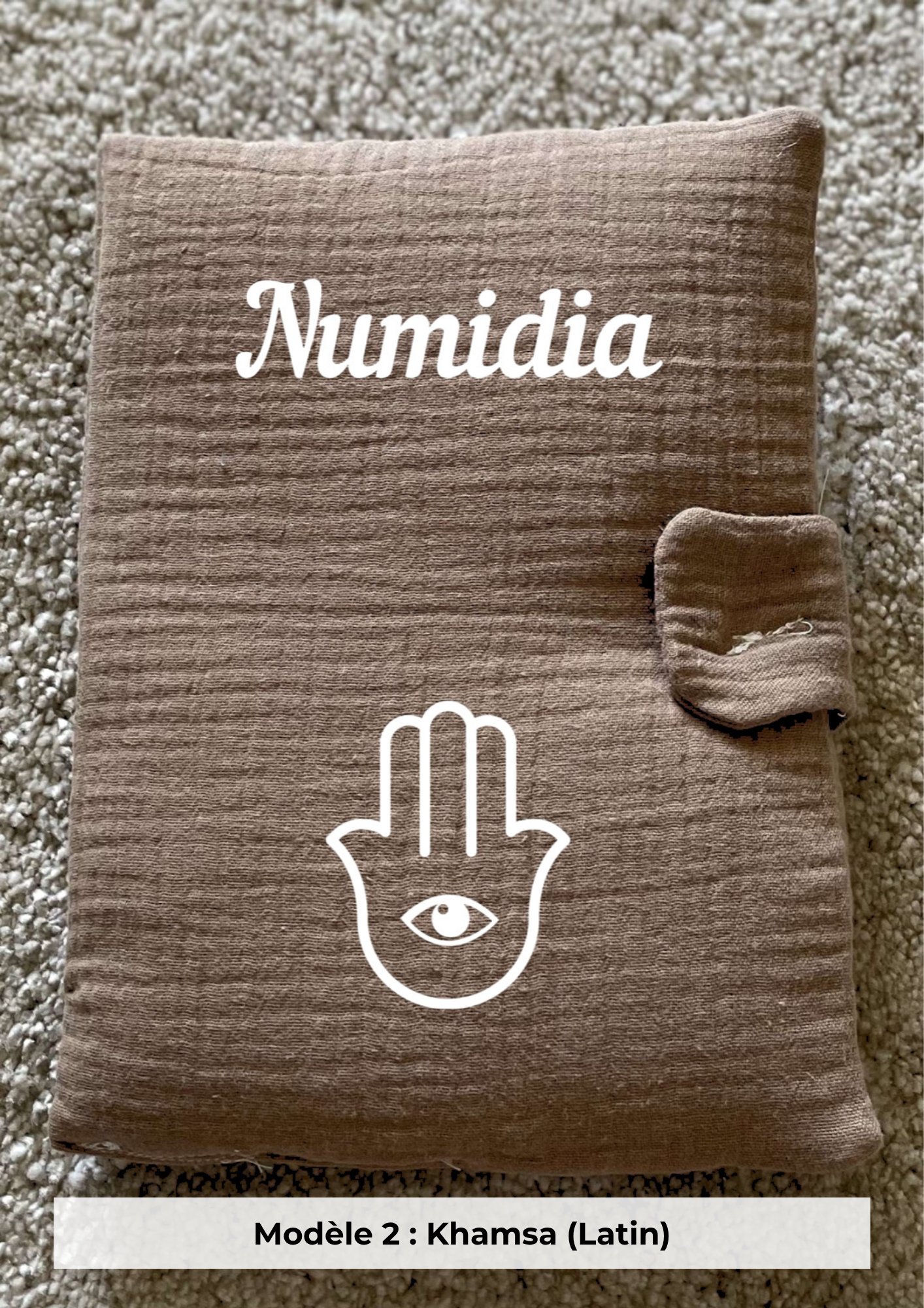 Protège carnet de santé gaze de coton marron