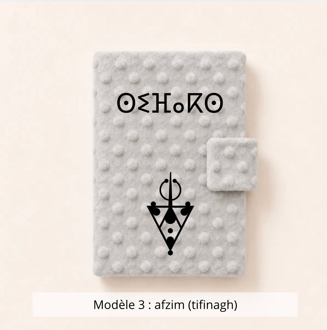 Protège carnet de santé minky gris
