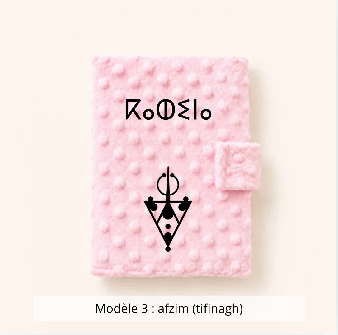 Protège carnet de santé minky rose