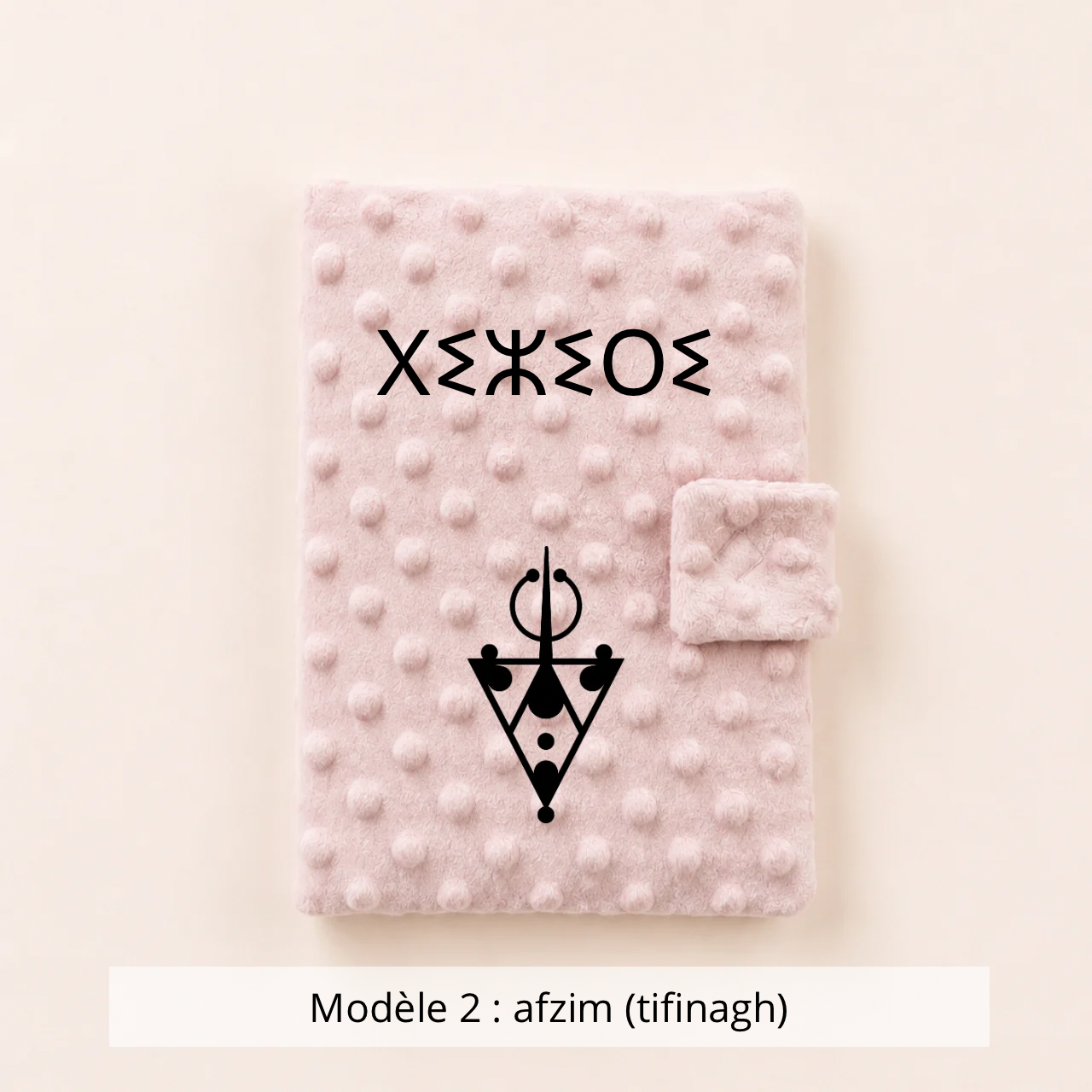 Protège carnet de santé minky vieux rose