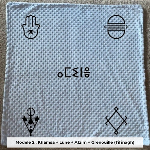 Plaid minky bleu ciel