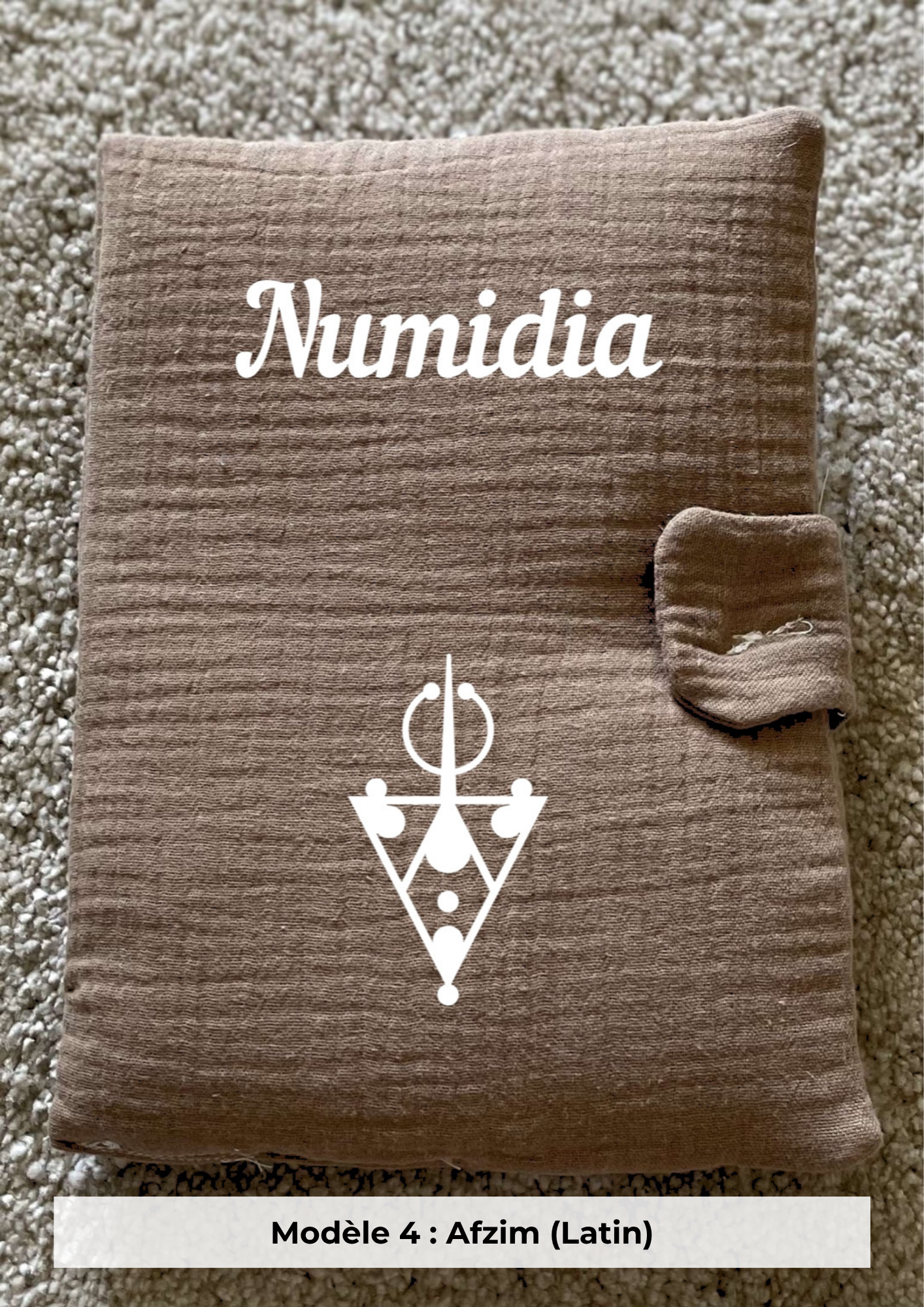 Protège carnet de santé gaze de coton marron