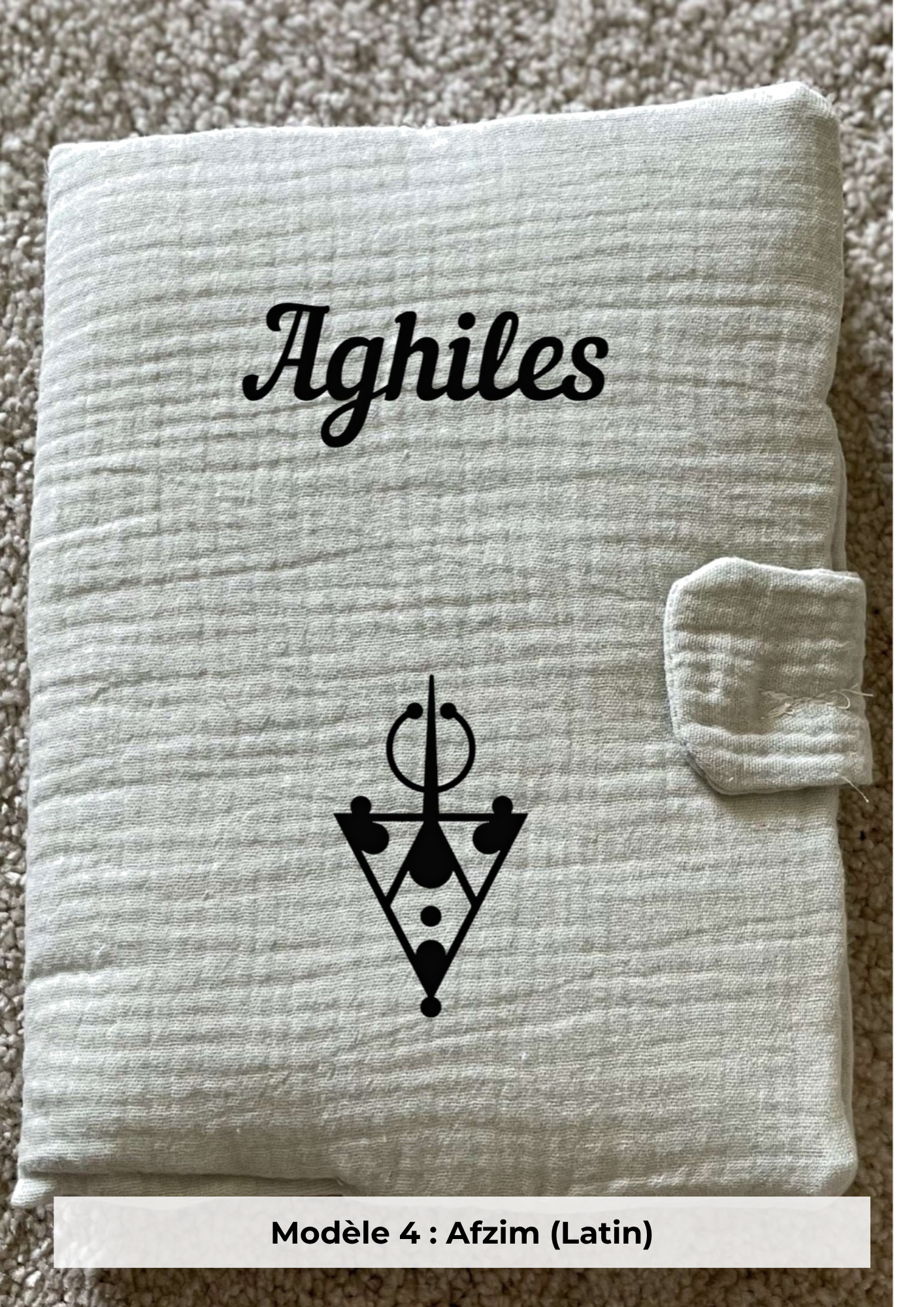 Protège carnet de santé gaze de coton sauge