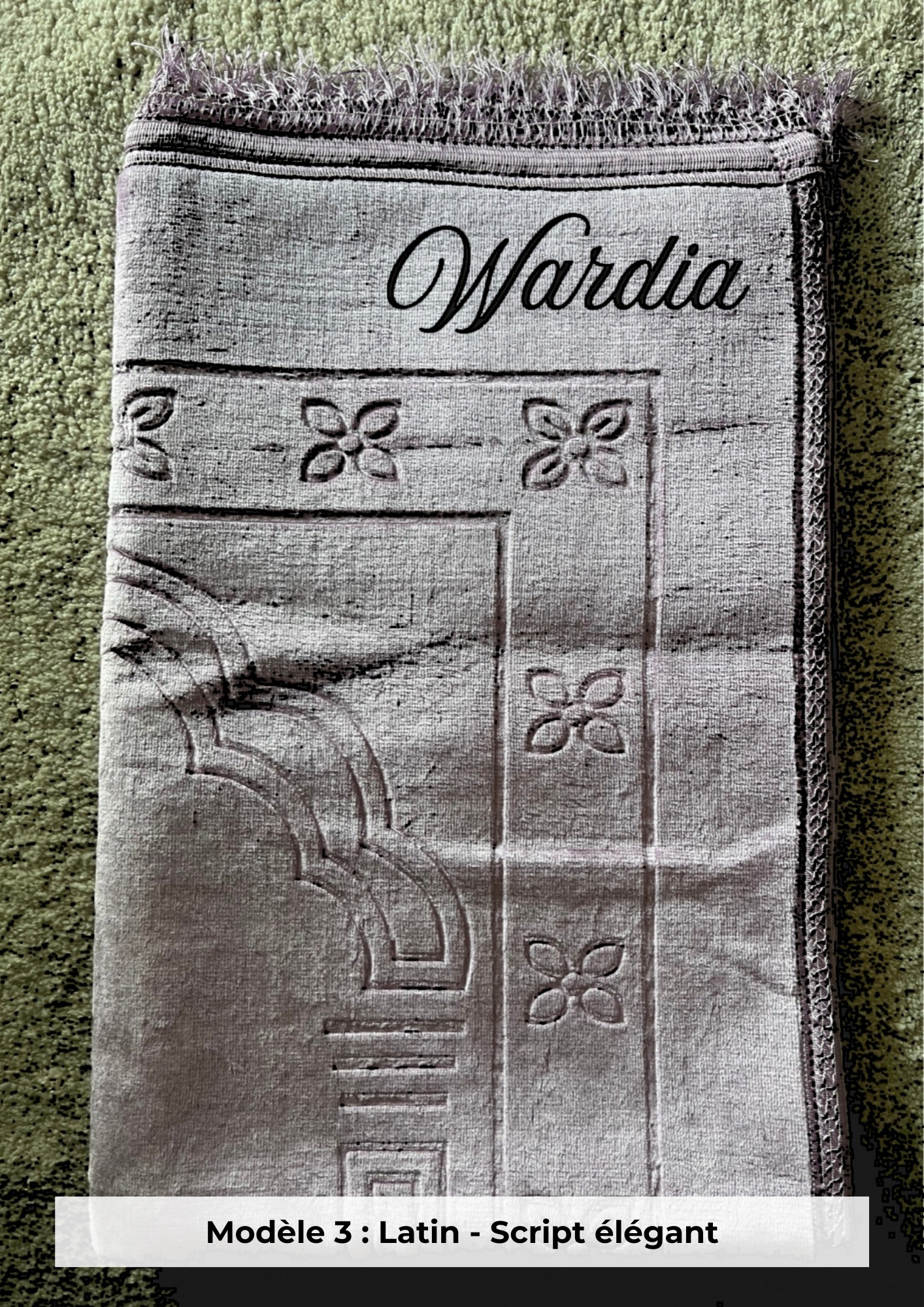 Tapis de prière épais mauve