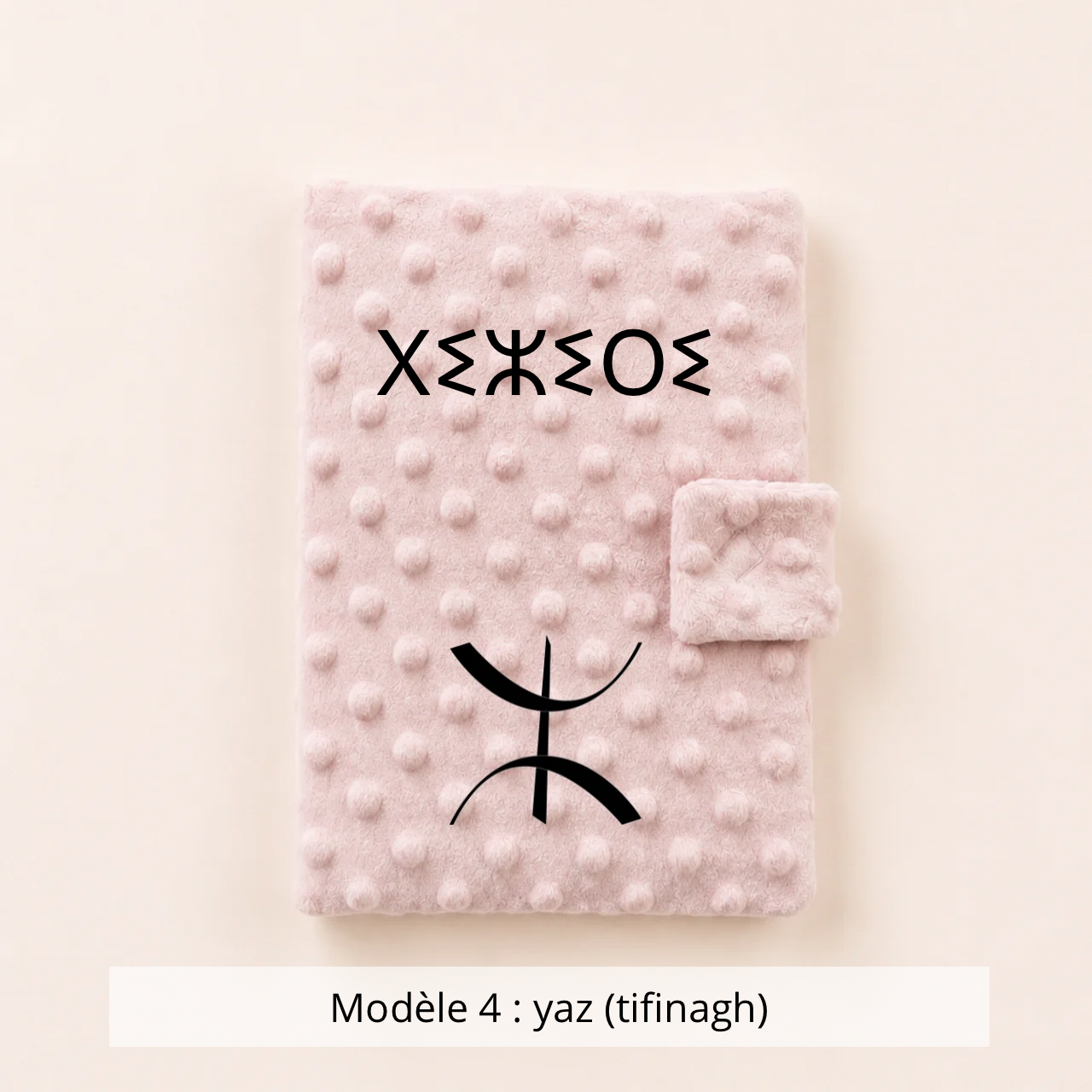 Protège carnet de santé minky vieux rose
