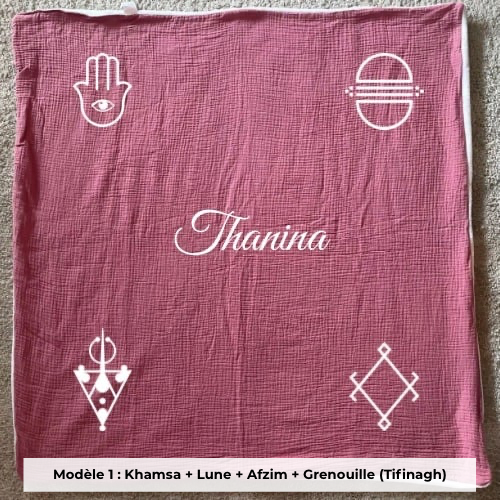 Plaid gaze de coton rose cerise