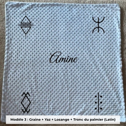 Plaid minky bleu ciel