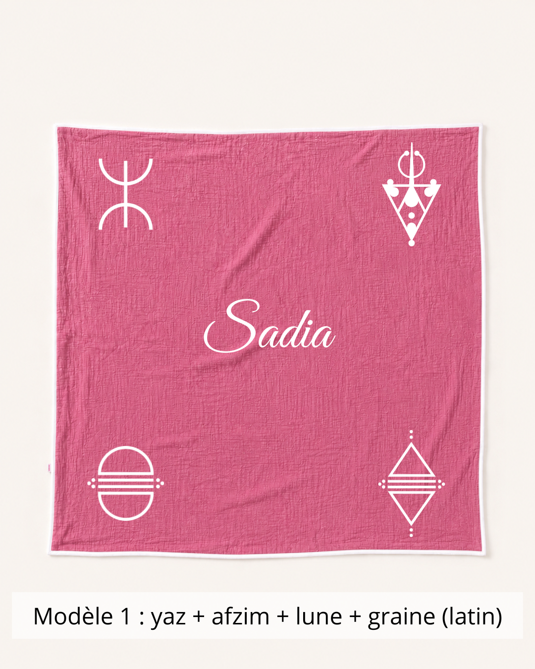 Plaid gaze de coton rose cerise