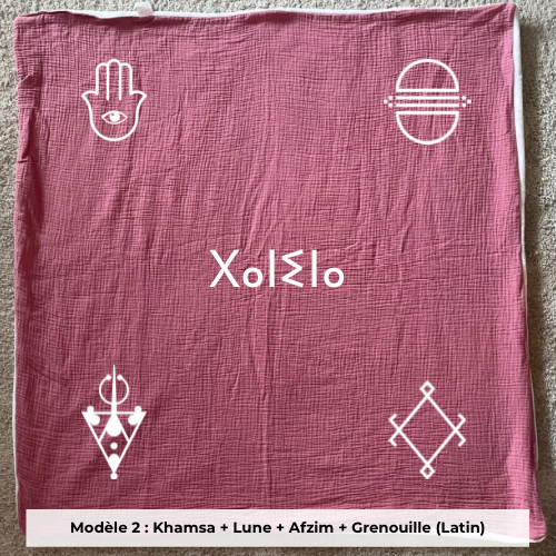 Plaid gaze de coton rose cerise