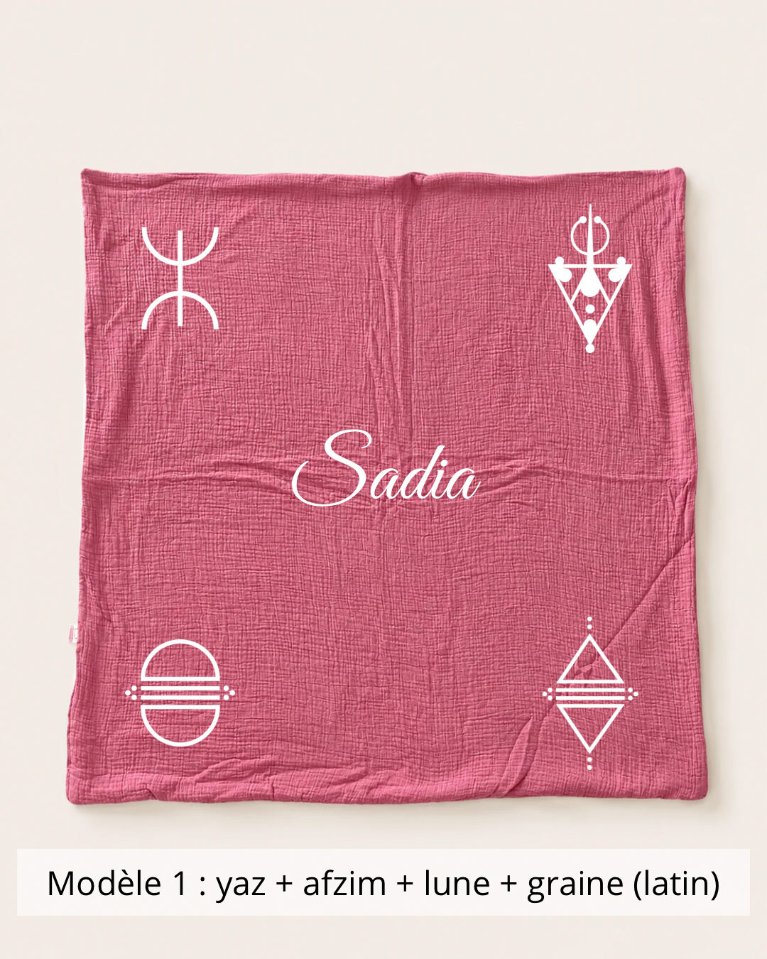 Plaid gaze de coton rose cerise