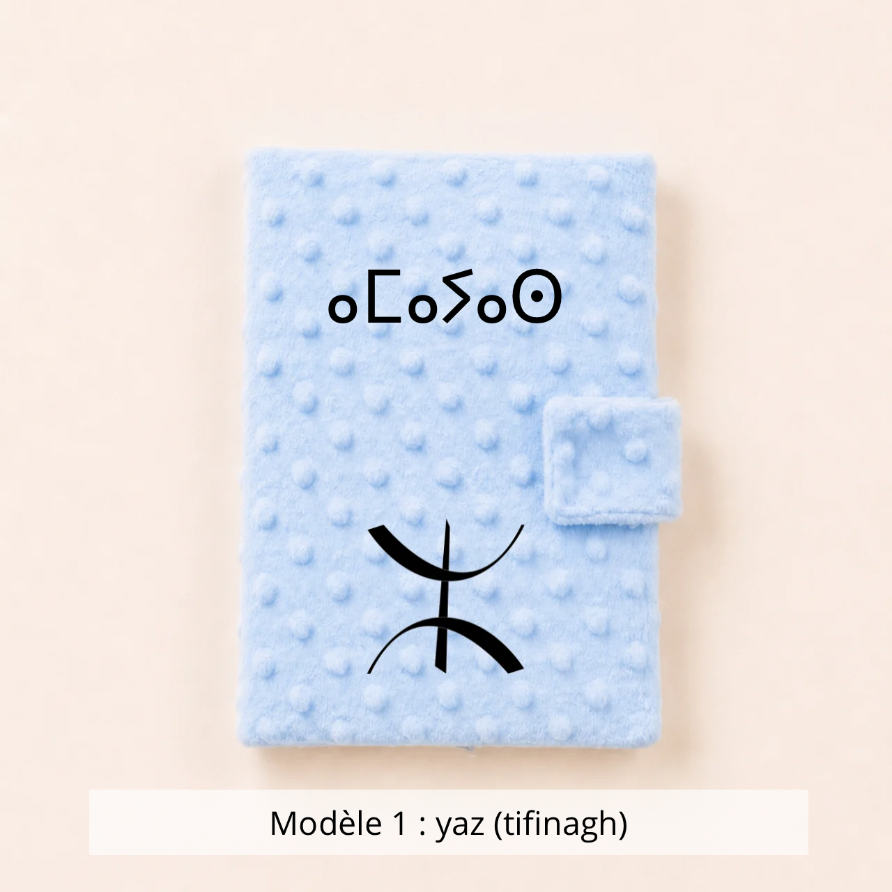 Protège carnet de santé minky bleu ciel