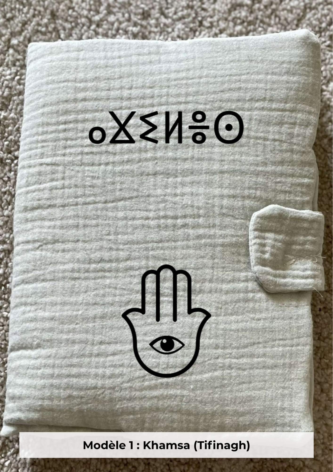 Protège carnet de santé gaze de coton sauge