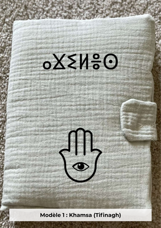 Protège carnet de santé gaze de coton sauge