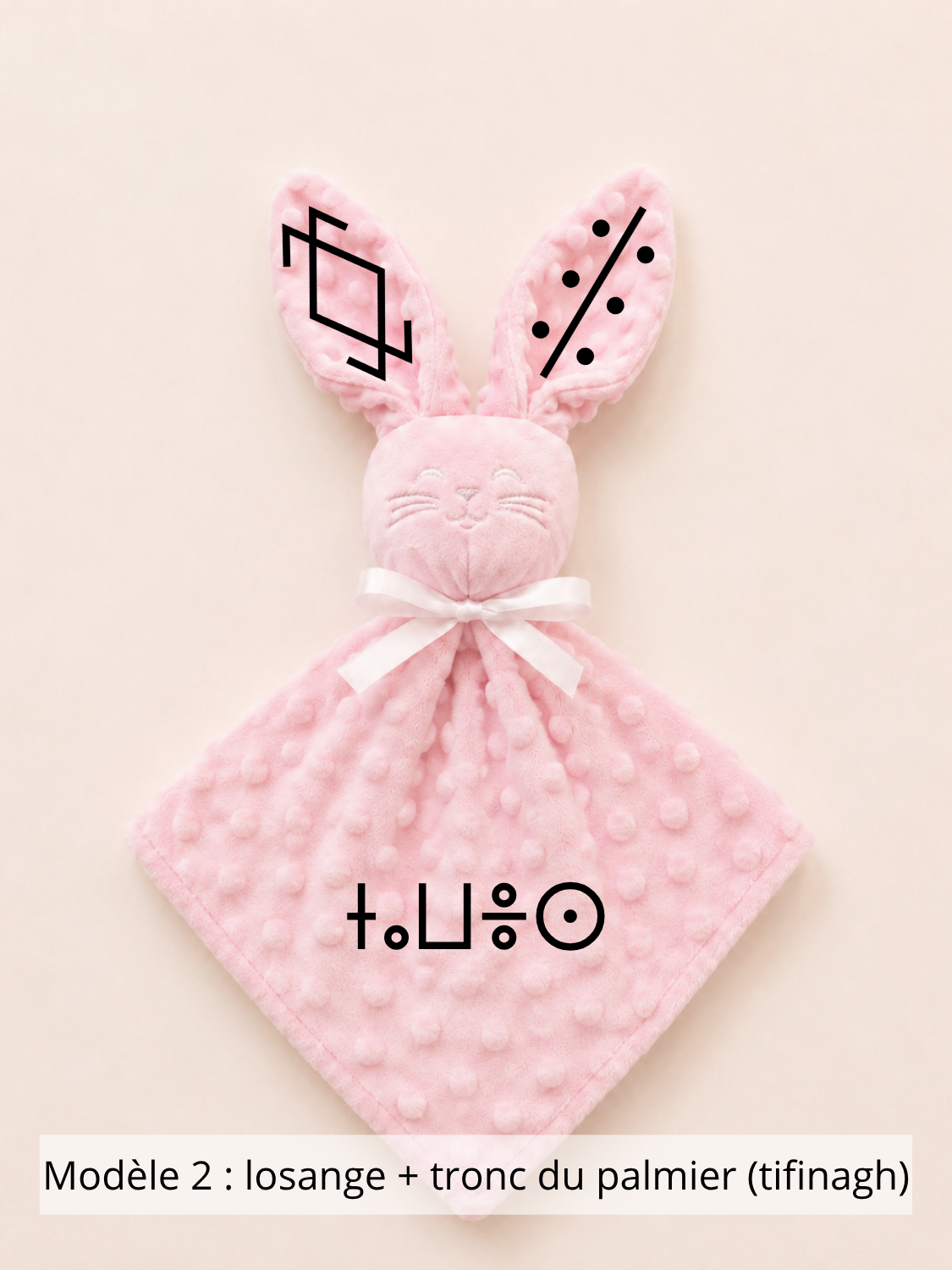 Doudou lapin minky rose