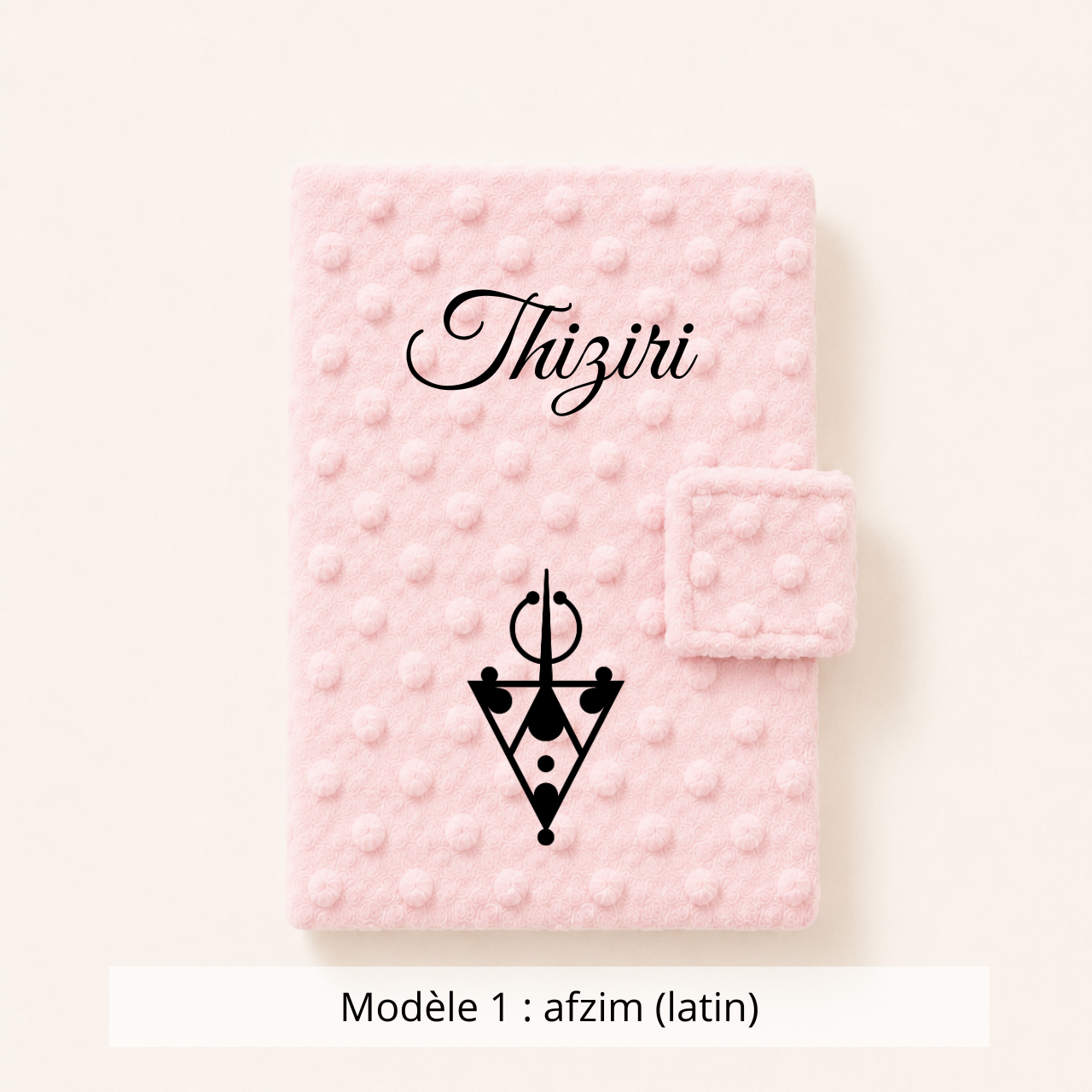 Protège carnet de santé minky vieux rose