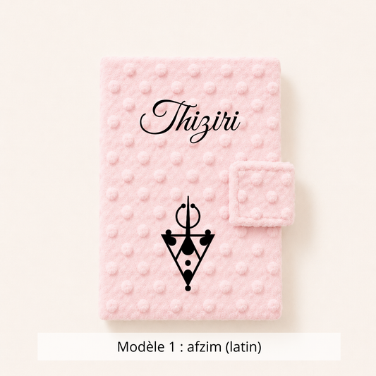 Protège carnet de santé minky vieux rose