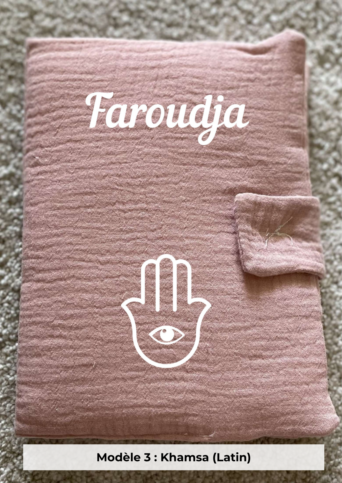 Protège carnet de santé gaze de coton terracotta