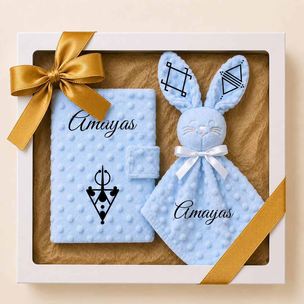 Coffret de naissance amazigh minky bleu