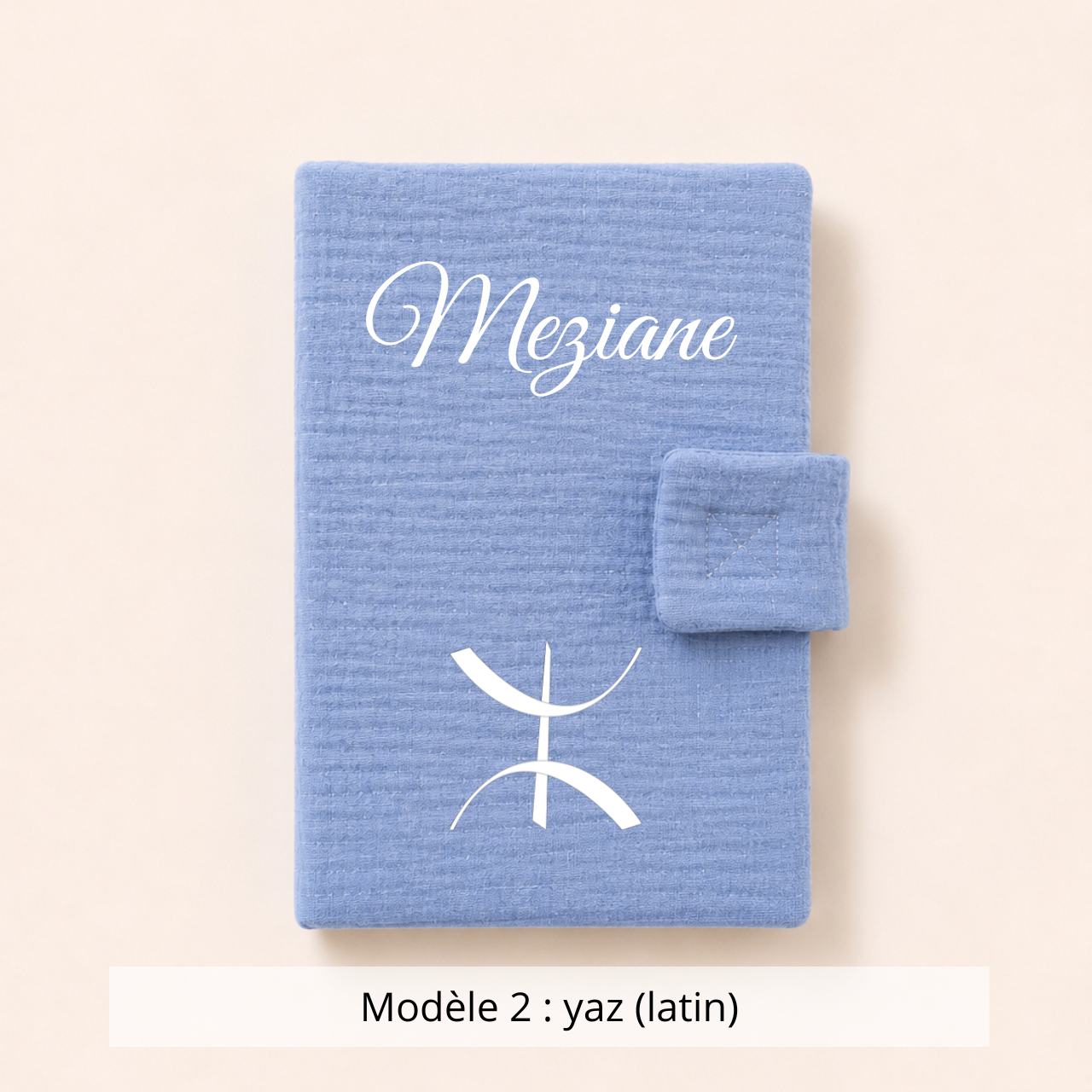 Protège carnet de santé gaze de coton bleu