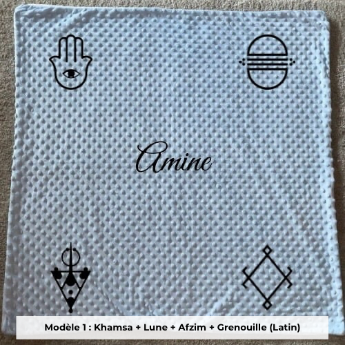 Plaid minky bleu ciel