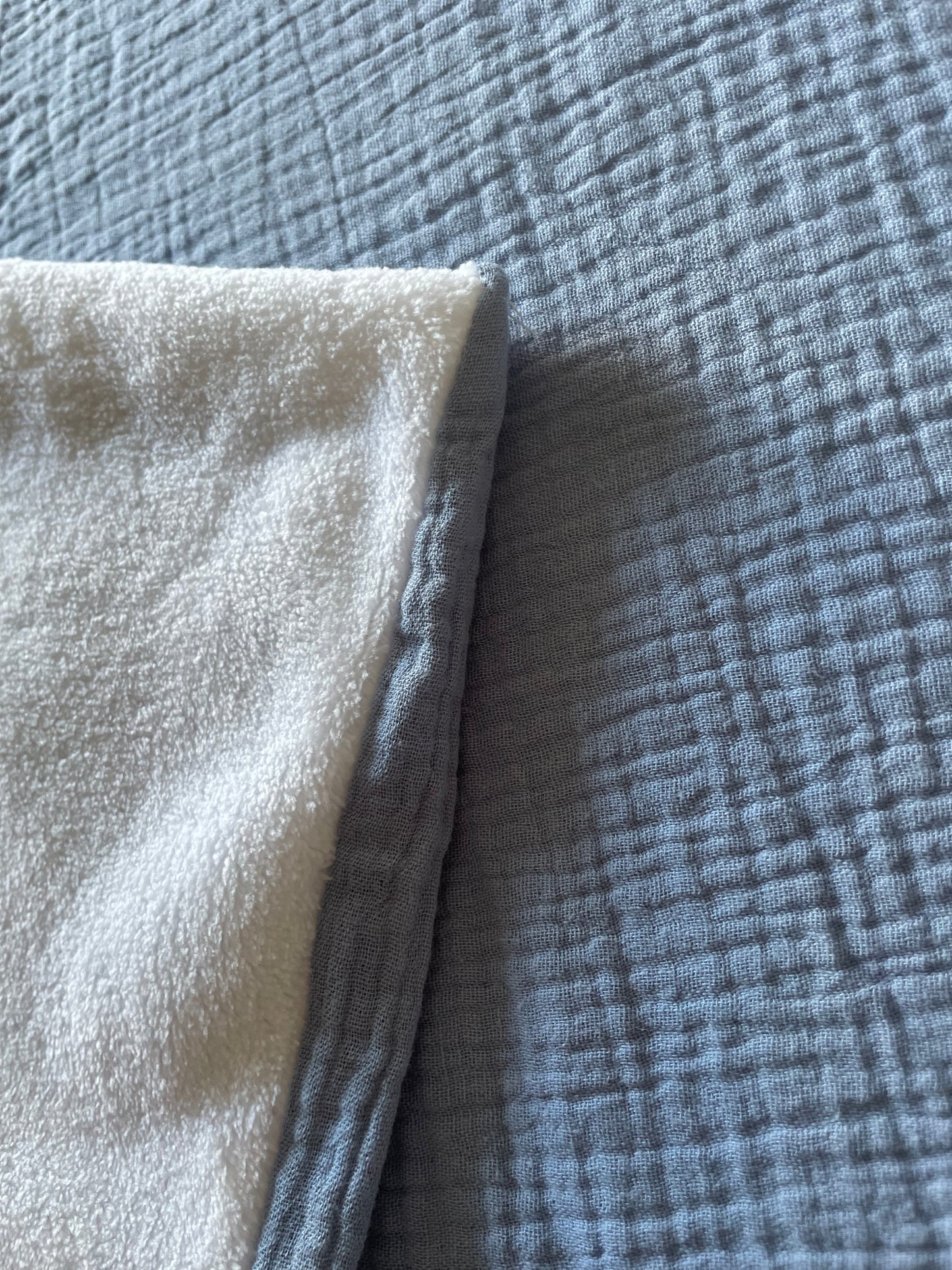 Plaid gaze de coton bleu