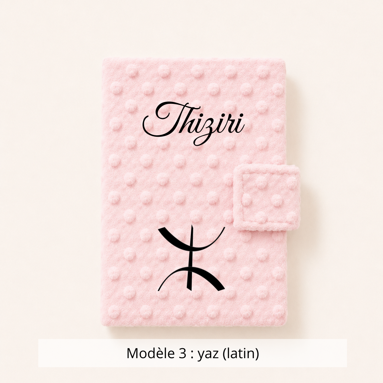 Protège carnet de santé minky vieux rose