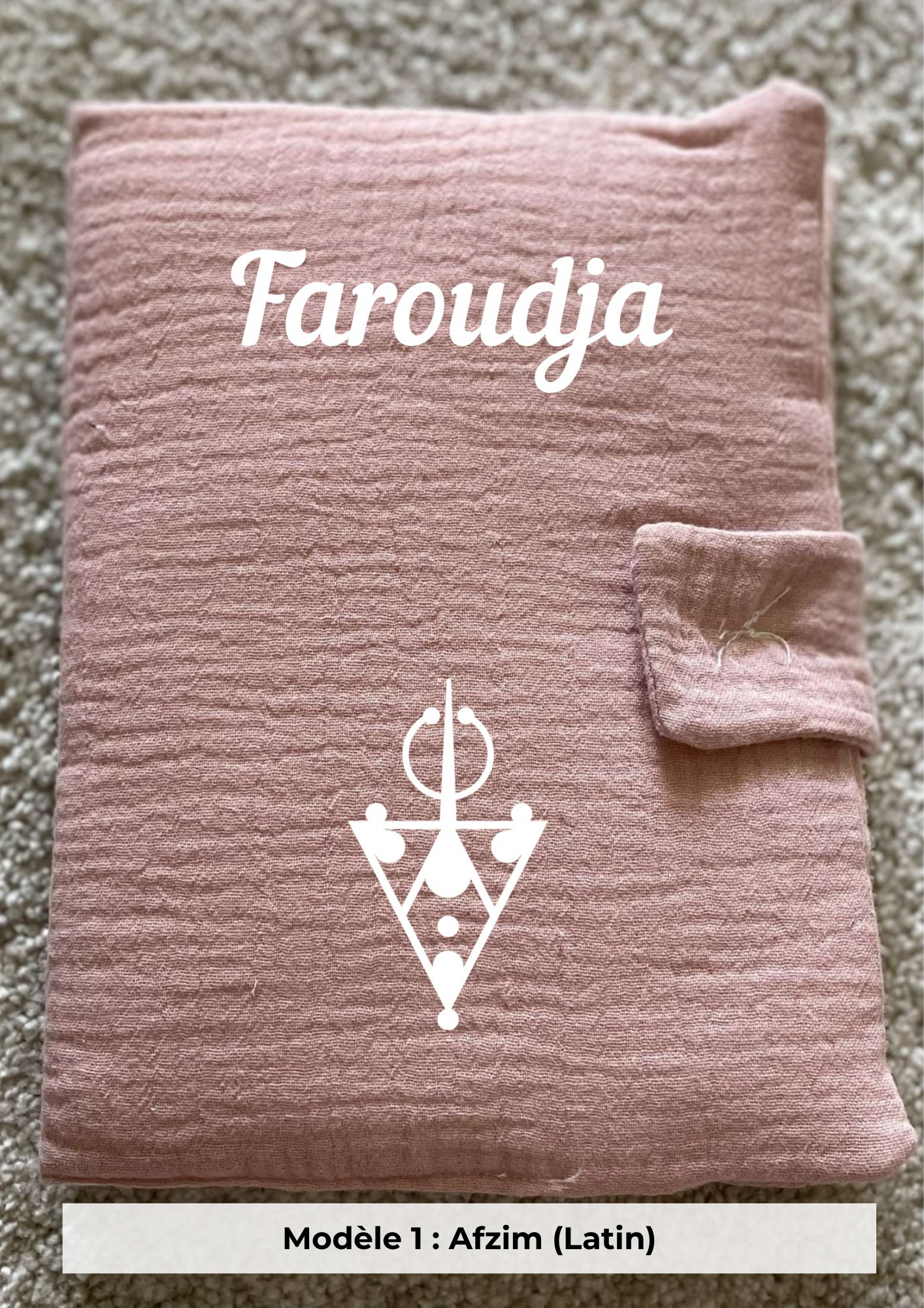 Protège carnet de santé gaze de coton terracotta