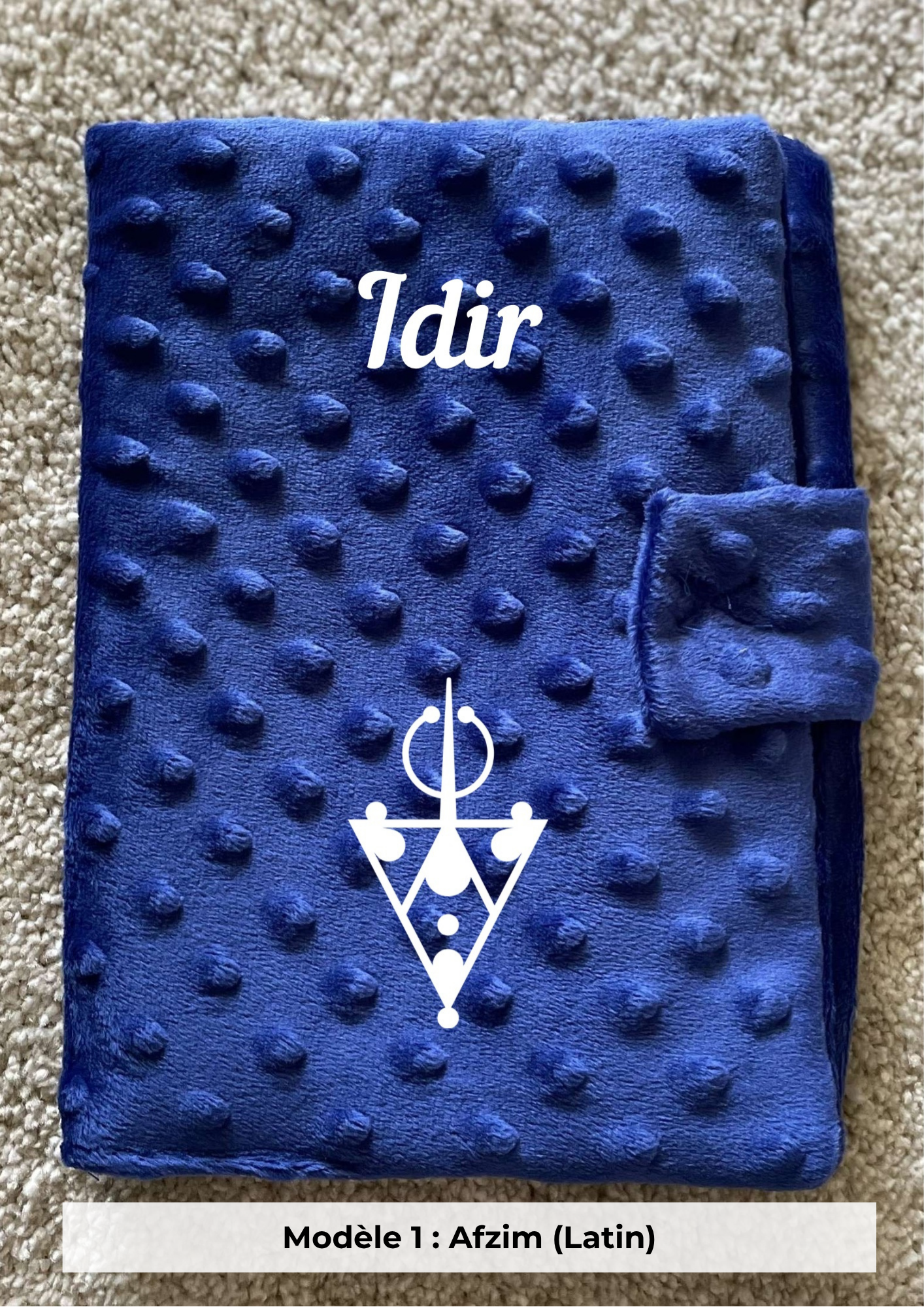 Protège carnet de santé minky bleu roi