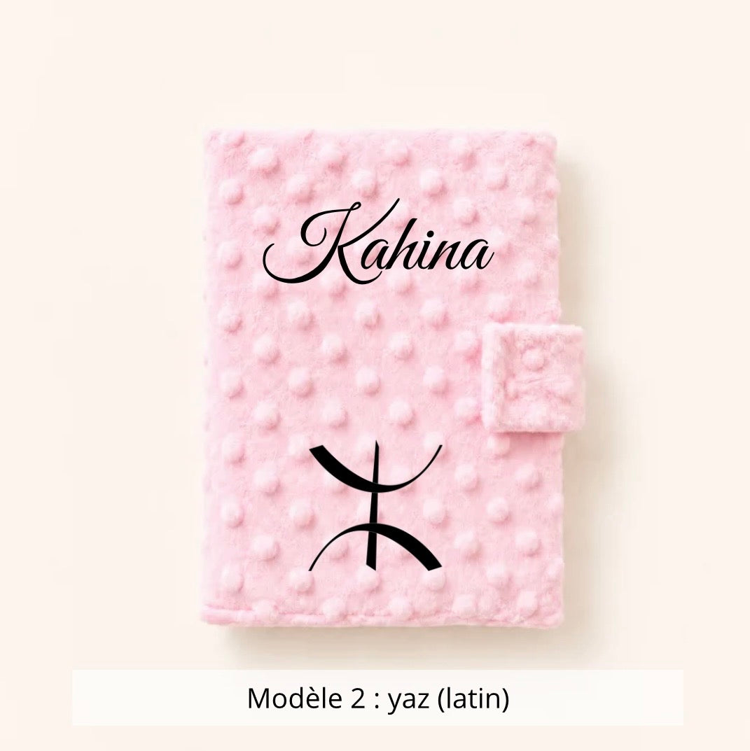Protège carnet de santé minky rose