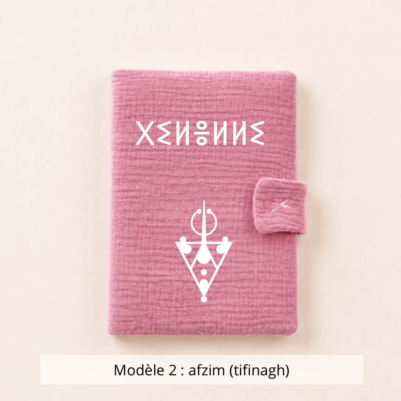 Protège carnet de santé gaze de coton rose cerise