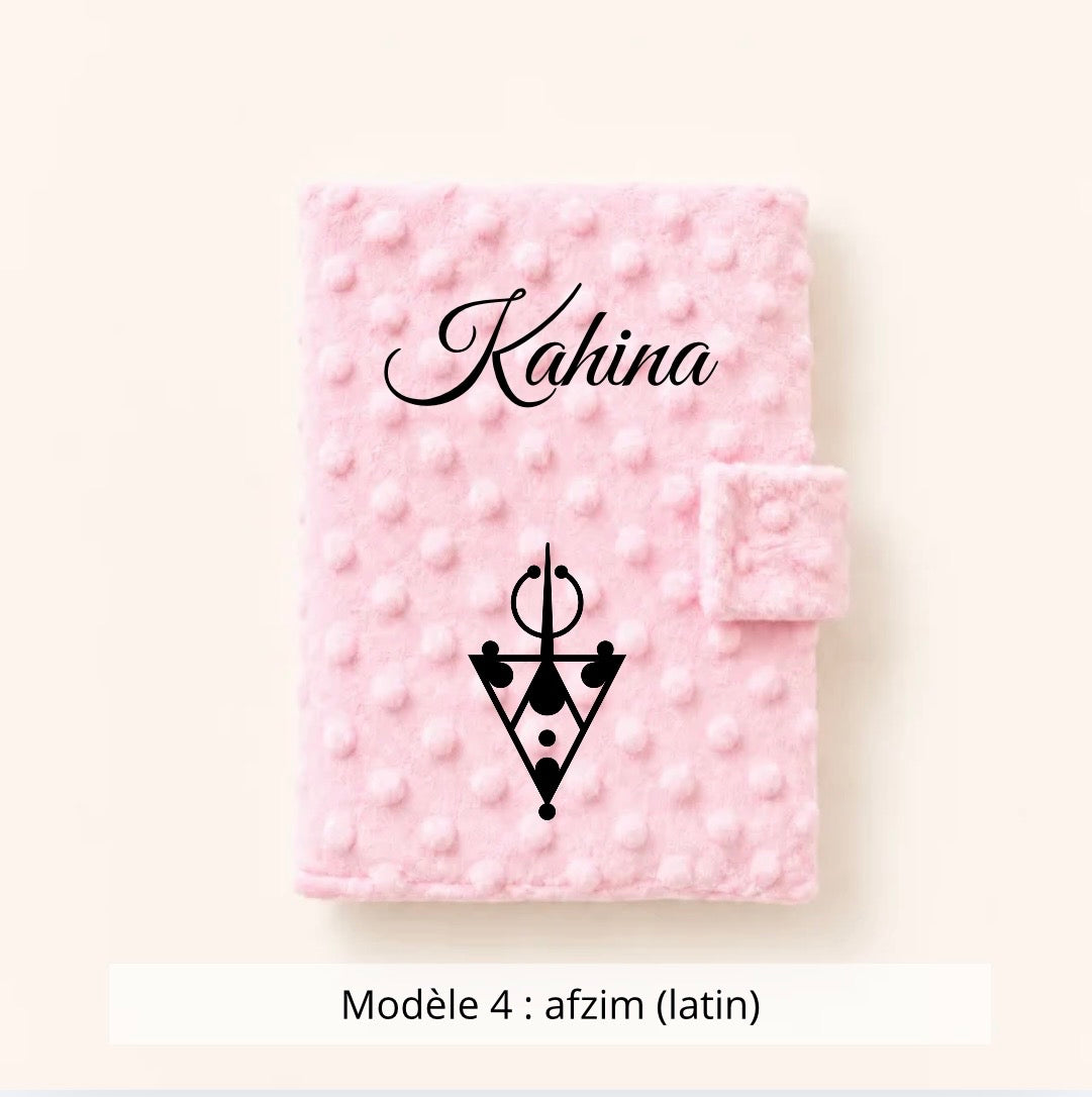 Protège carnet de santé minky rose
