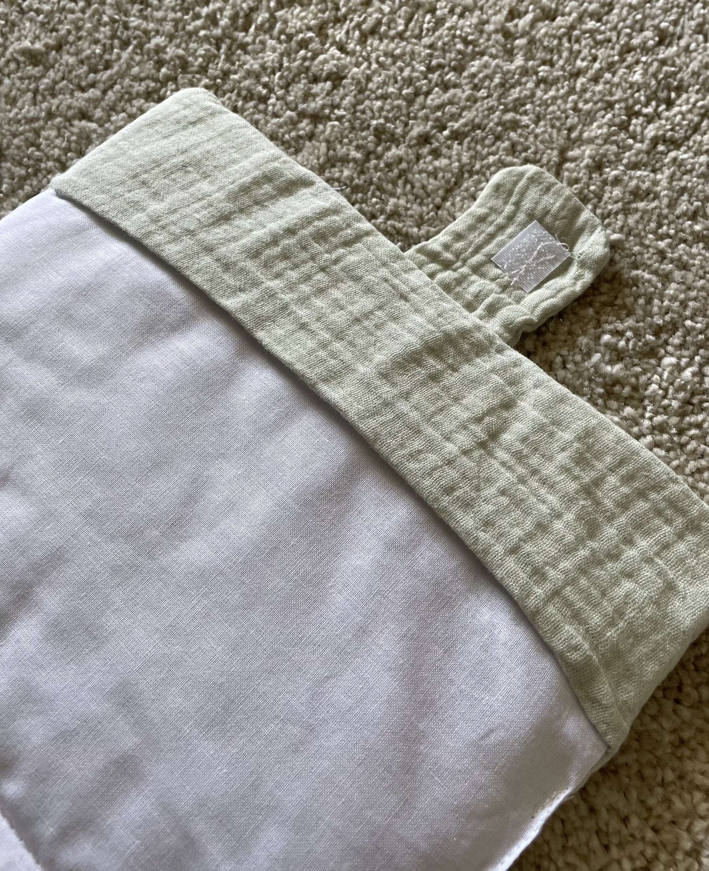 Protège carnet de santé gaze de coton sauge