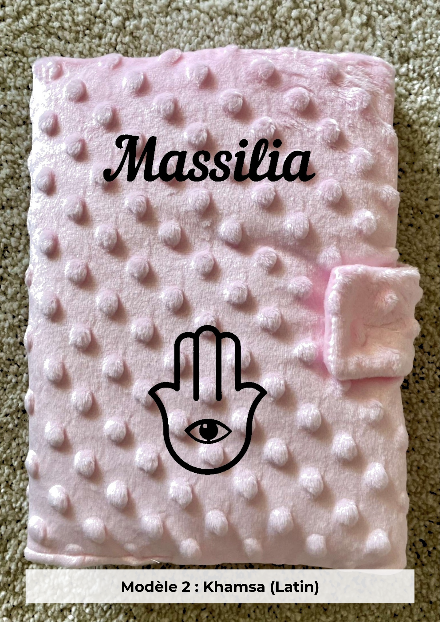 Protège carnet de santé minky rose