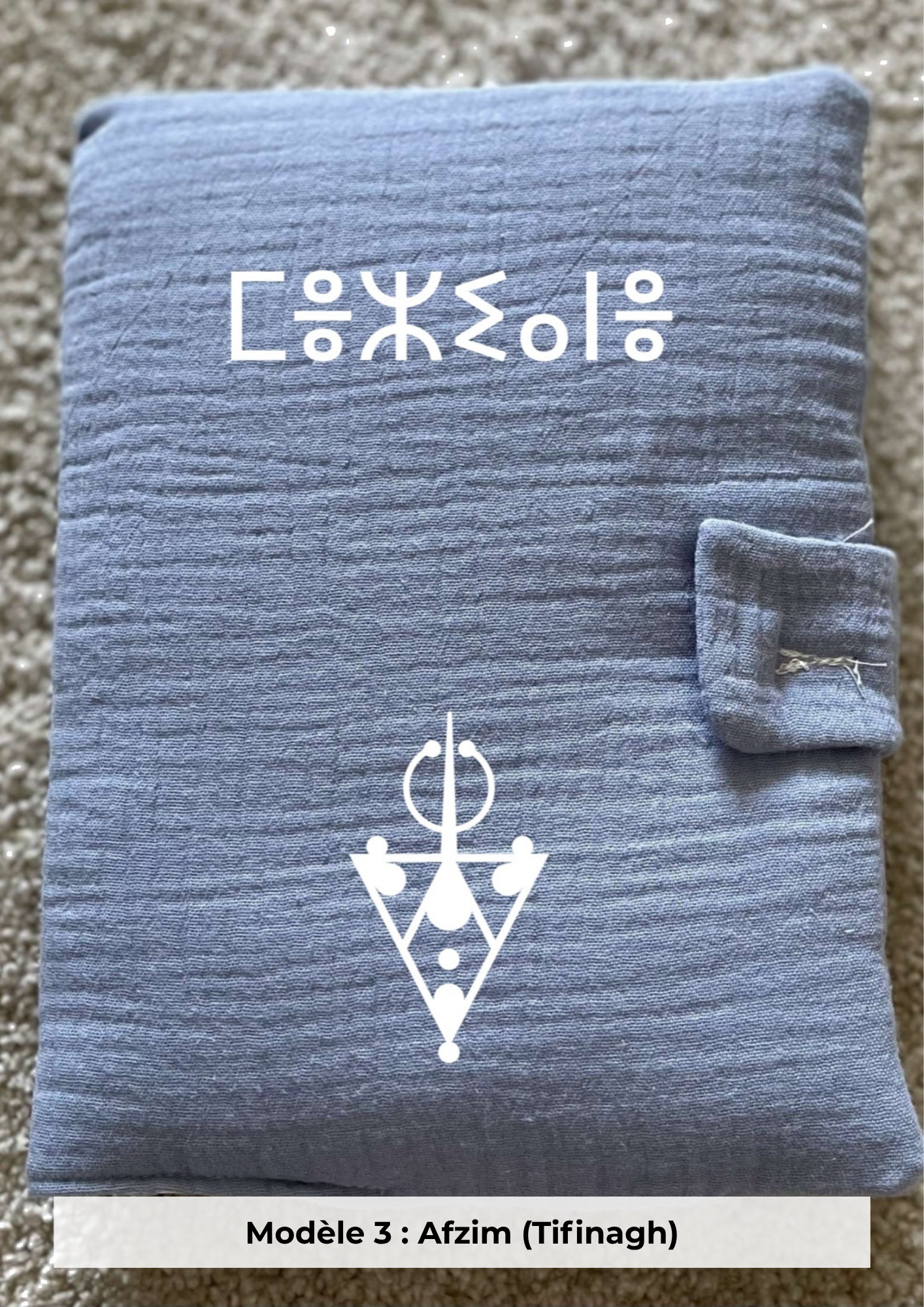 Protège carnet de santé gaze de coton bleu